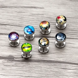 1pcs Korean Style Stainless Steel Barbell Stud Earrings Boy Fashion Dumbbell Earrings Men Woman Street Hipster Ear jewelry Gifts