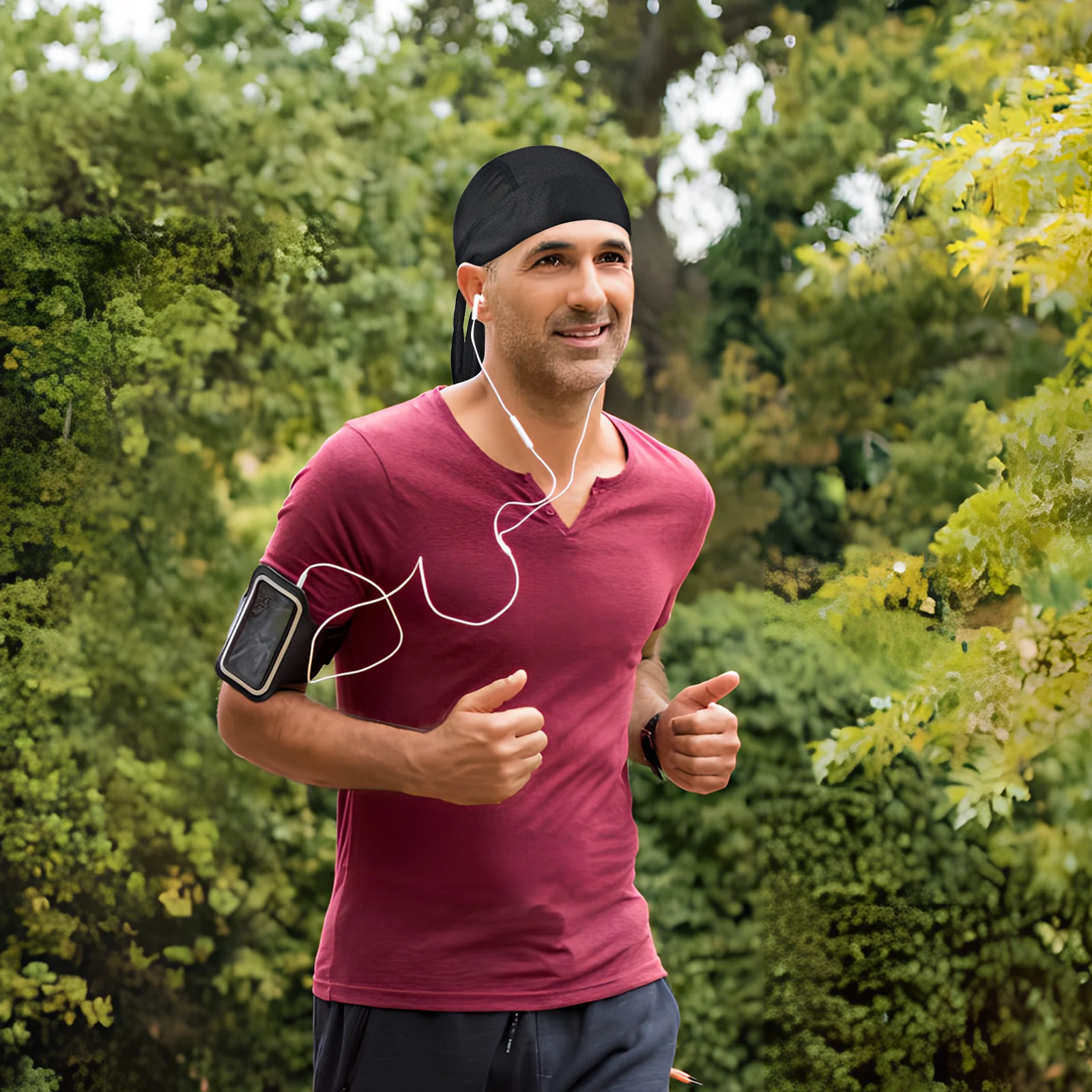 

2 Pcs Quick-drying Breathable Hats Cycling Bandanas Biking Headgear Black Gray Mens Skull Caps Hiking Mountaineering Camping