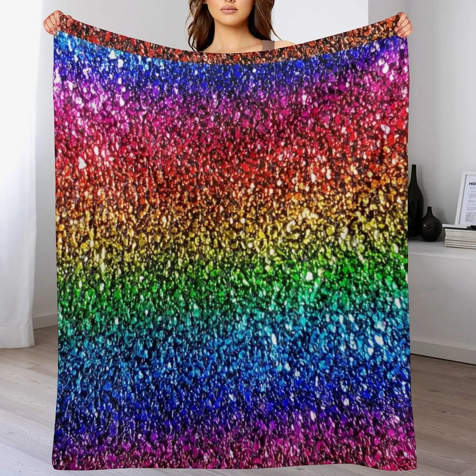 

Rainbow Fun Throw Blanket for babies Decoratives Furry Bed linens Blankets