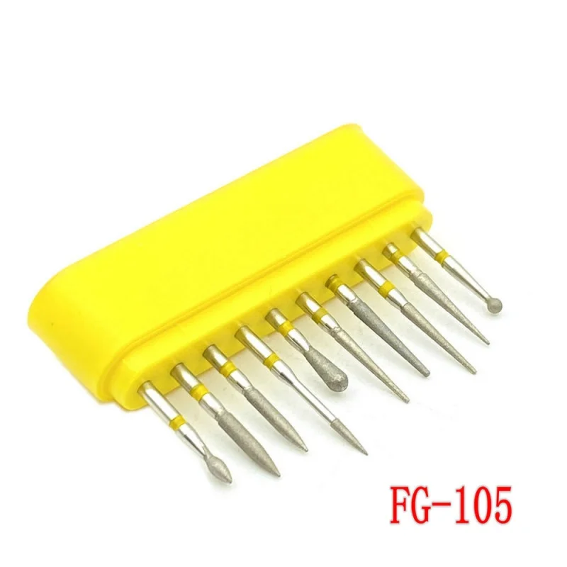 10pcs/box FG High-speed Handpiece Bur Set Grinding Bit Drill Bit Emery Bur Polishing Bur Grinding Bit Dental Polishing Tool