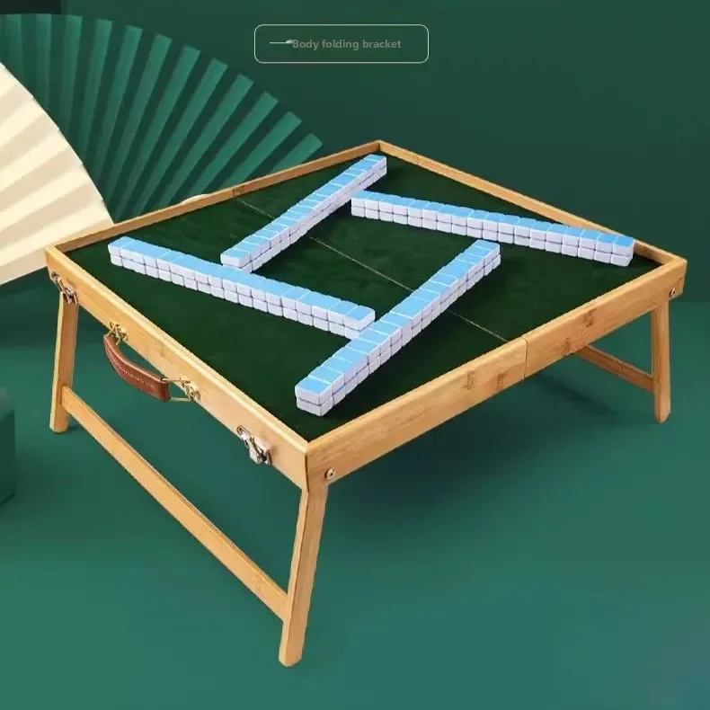Hand rub mini mahjong portable outdoor camping mahjong table, bed dormitory picnic little sparrow card