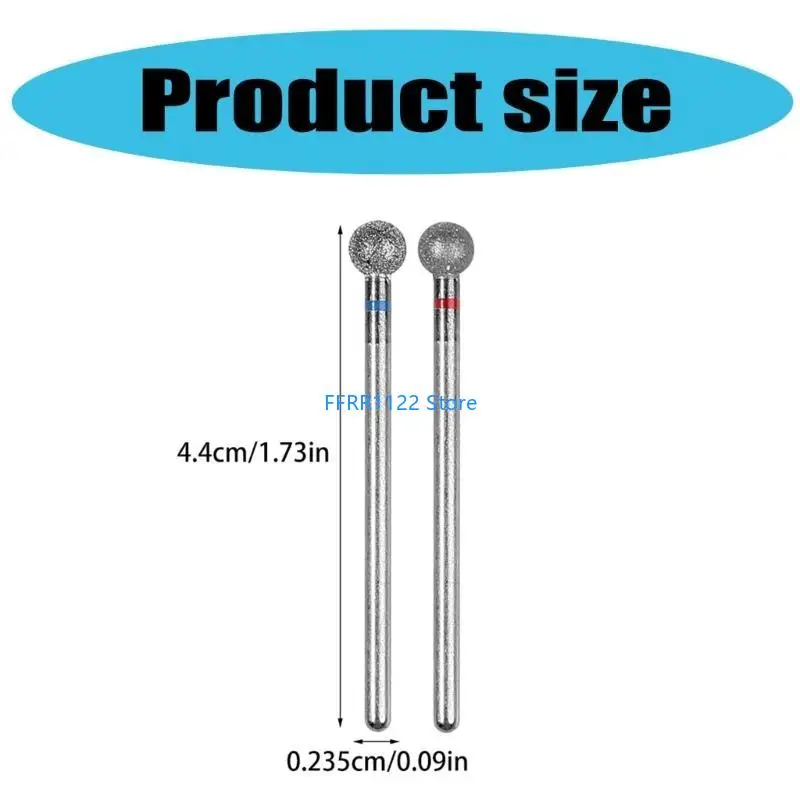Y1uf 2 pièces 5 mm Bits forage à ongles ronds Accessoires ongles pour les techniciens les passionnés pour les ongles