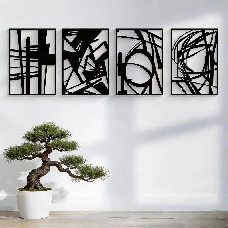 For wrought iron crafts metal wall 3D line texture abstract modern minimalist design decoration