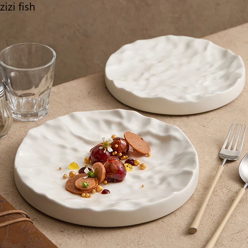 Sushi Plate Thickened Ceramic Dining Plate Western Steak Plates Sting Disc Dessert Plates Dim Sum Dish Snack Tray Fruit Bowl