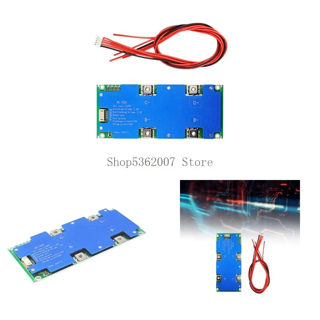 

4S 12V100A Lithium Batteries Protections Board With Overcharge Overdischarge Short circuits Protections Temperature Control 40JB