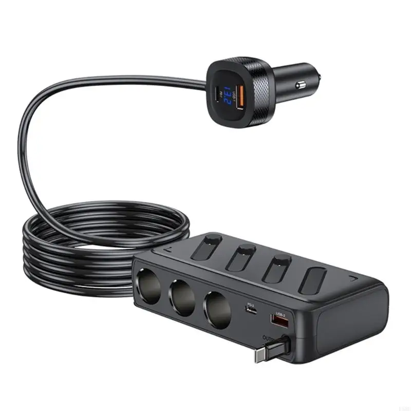 

Автомобильные зарядные устройства D5BE с выходной мощностью 187 Вт и 3 розетками. Автомобильные зарядные устройства с чипом для