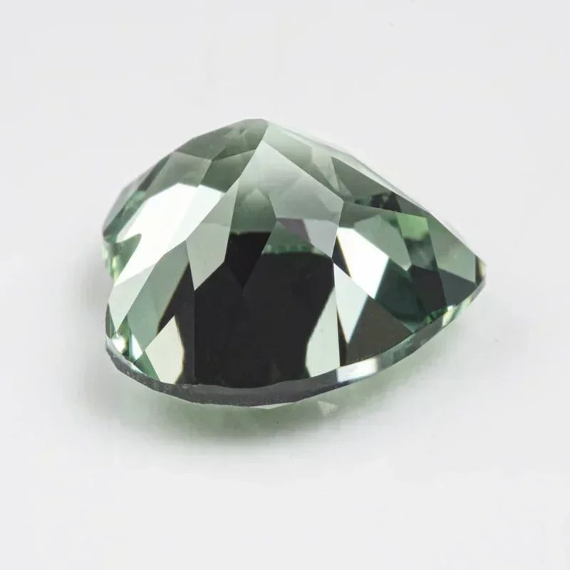 

Lab Grown Sapphire Loose Stone Heart Shape Green Color VVS1 Charms Beads for Advanced Jewelry Making Selectable AGL Certificate