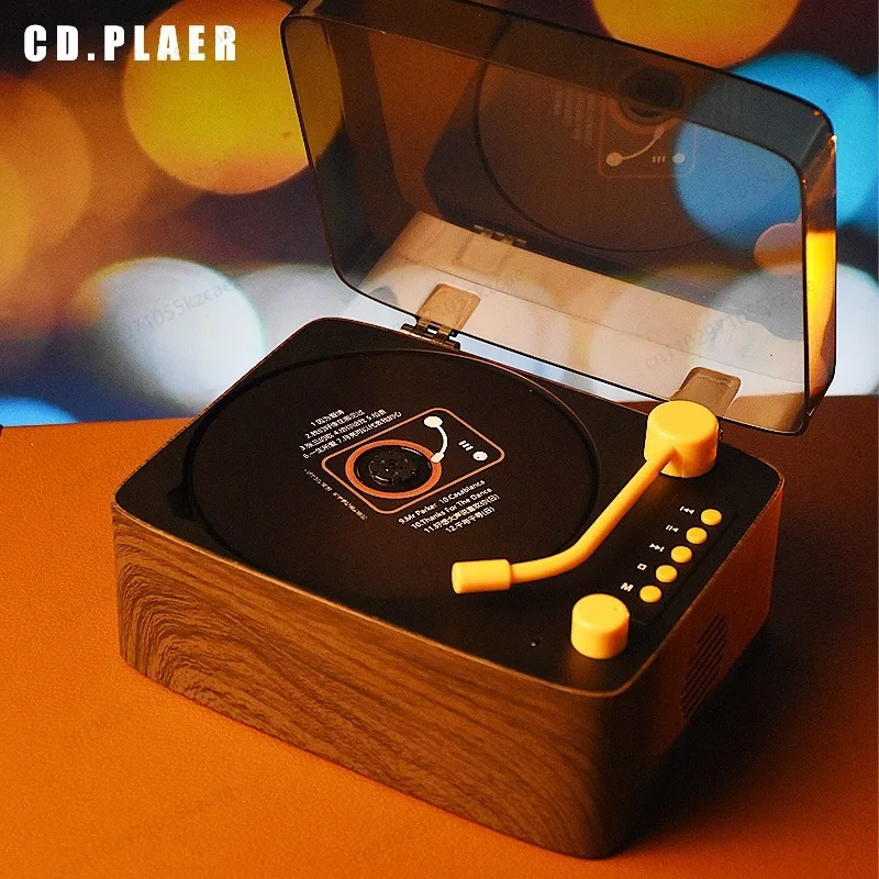Retro Portable CD Player with Bluetooth: Vintage Style Album Player & Modern Wireless Speaker