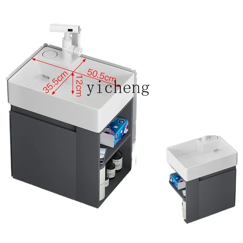 Wall-Mounted Wash Basin Integrated Bathroom Cabinet Combination Bathroom Table Washbasin CabinetN2n9