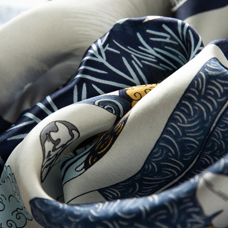 KOIJINSKY ใหม่ผ้าไหมหม่อน 88*88 ผู้หญิง Four Seasons ผ้าพันคอสีอ่อนผ้าพันคอผ้าไหม