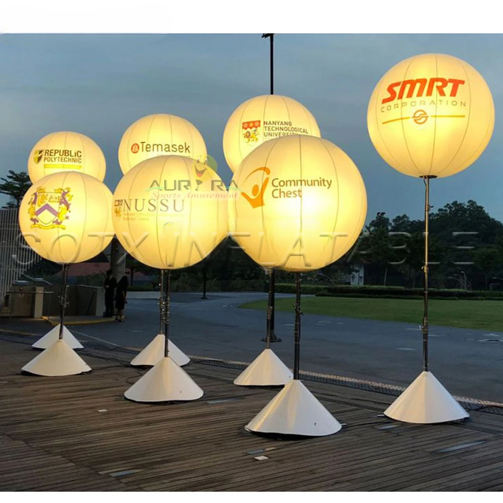 Large Advertising Ball Custom PVC 1.5M Giant Inflatable Tripod Light Balloon With Bracket Stand For Display Decoration