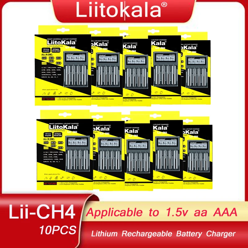 10pcs New Product LiItoKala Lii-CH4 Smart Charger Intelligent Charger For 1.5V AA AAA Li-ion Lithium Rechargeable Battery