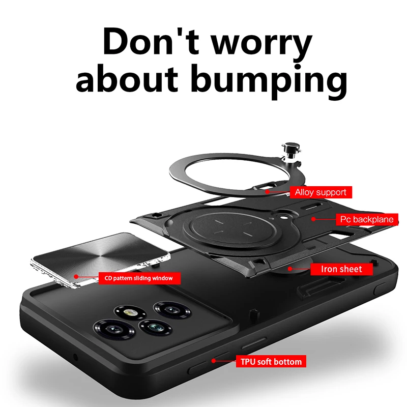 360°Rotating Metal Magnetic Car Holder Armor Phone Case For Honor 90 50 200 X9A X9B X8B X7B X8A X8 Magic 6 5 Pro Lite Back Cover image 6