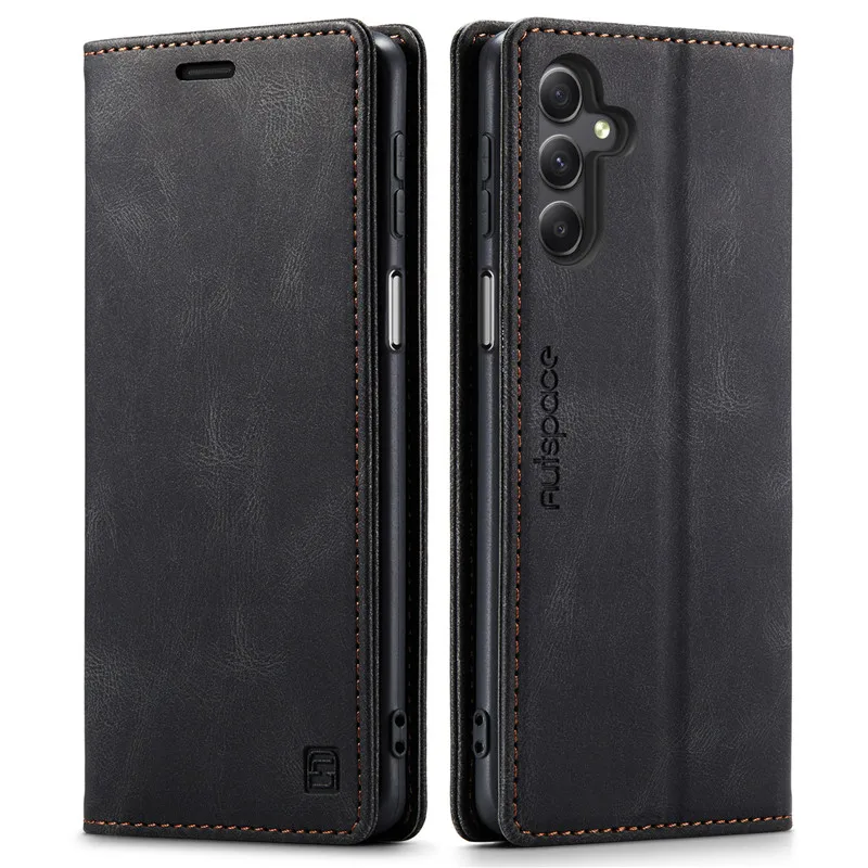 

New Retro Flip Leather Phone Case For Samsung Galaxy A14 A24 4G A34 A54 A33 A53 5G Wallet Card Slot Cover Shell