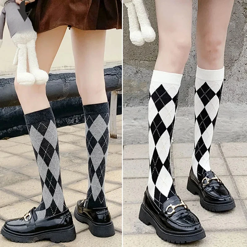 

Длинные носки, женские чулки из органического хлопка с бриллиантами, теплые бедра для девочек, уличная мода, молодые повседневные гольфы в стиле Харадзюку