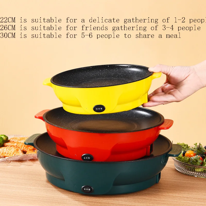 Electric Skillet Non-Stick Pancake Skillet Teflon Free Cool Touch Handles and Slide-out Drip Tray for Breakfast Pancakes Burgers