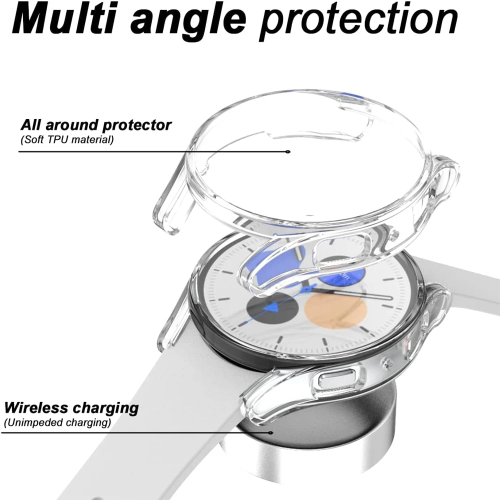 Funda chapada en TPU para Samsung Galaxy Watch 7, 40mm, 44mm, Protector de pantalla, accesorios, funda de reloj envolvente para Galaxy Watch FE