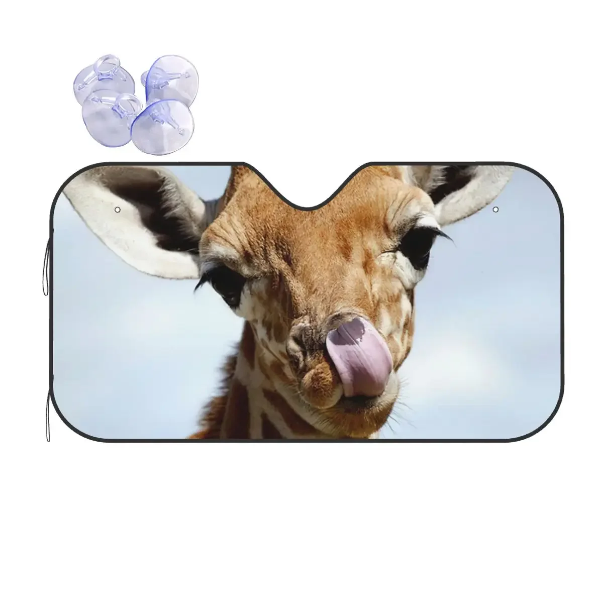 Cute Giraffe Windshield Sunshade Animals Cute Car Front Window Visor 76x140cm Sun Visor Solar Protect