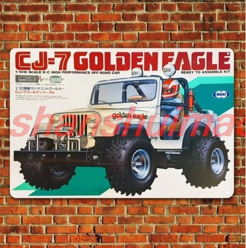 Metal Poster Vintage Rc Car Tin Sign Plaque Marui cj-7 Golden Eagle Buggy Boxart sign