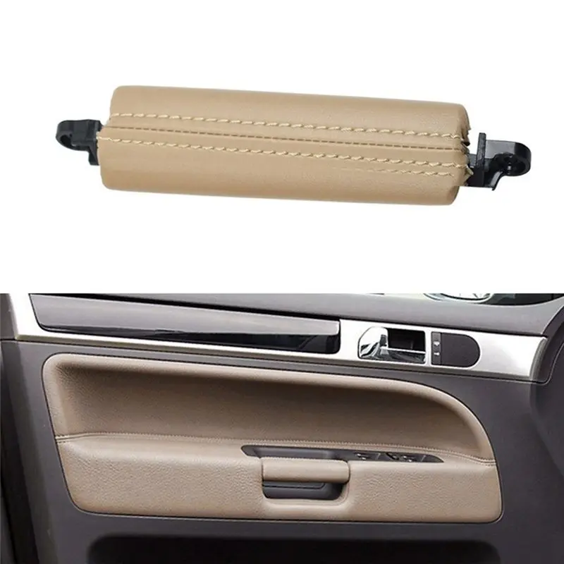 Car Interior Door Pull Handle Trim 7L6867161 For VW Touareg 2003-2010 Side Door Handle Inner PU Leather LHD RHD-A54R