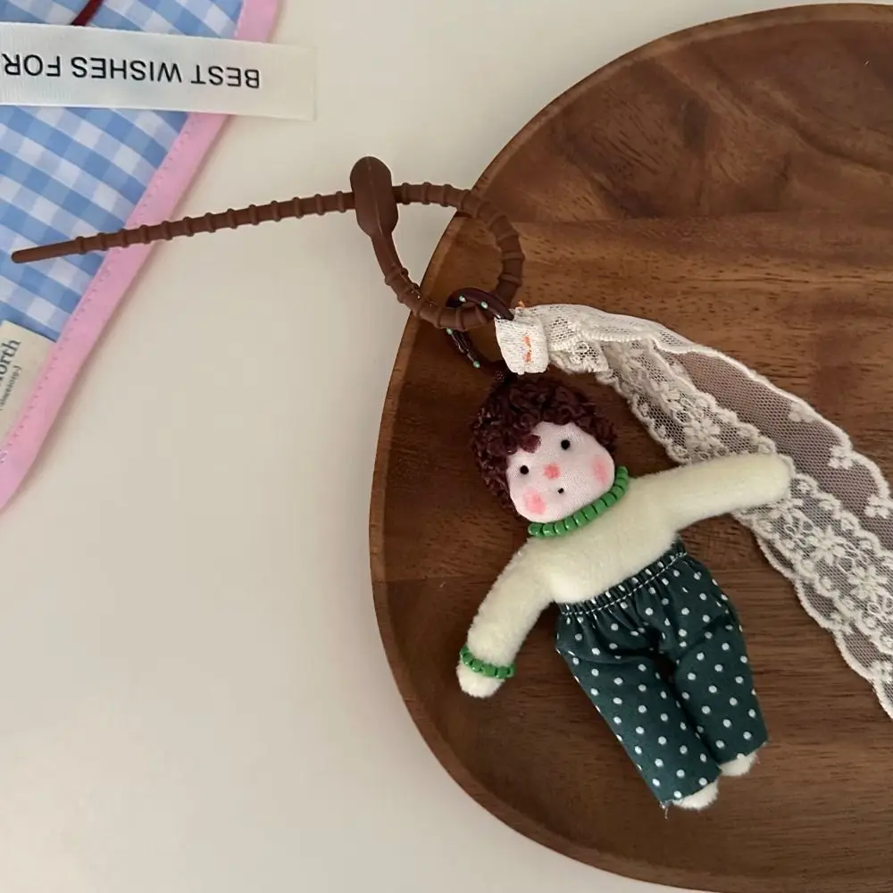 

Kawaii Stuffed Dolls Curled Mermaid Pendant Bag Pendant Charms Chubby Doll Key Chain Anime Soft Bag Charms Backpack Decor