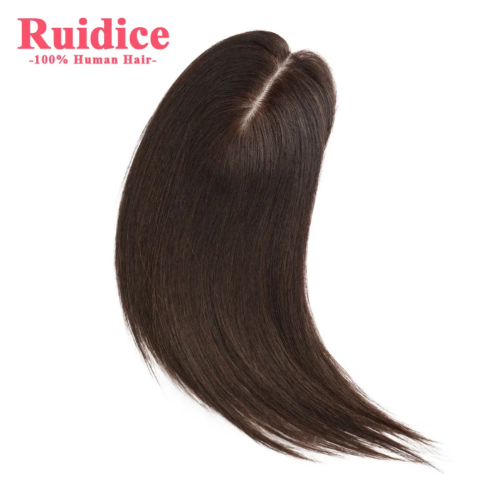 

7*10cm Hair Toppers Human Hair Skin Scalp Topper Black Brown Color Silk Base Remy Human Hair Topper Clip In for Thin Hair Loss