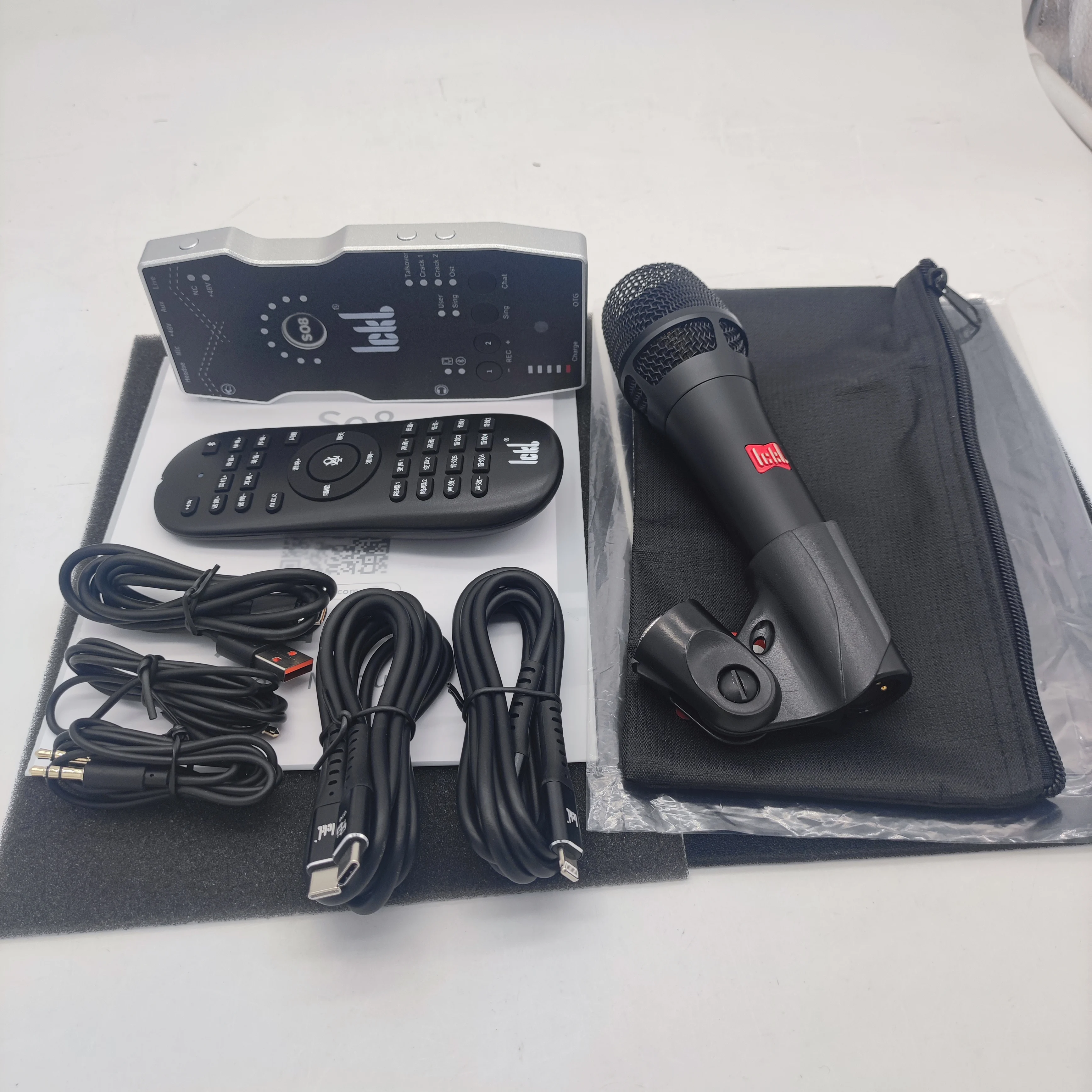 Mobile Live Broadcast Recording Ickb So8 6th Paulo Sound Card Microphone Set Multifunctional Stereo Audio Interface Studio Cable