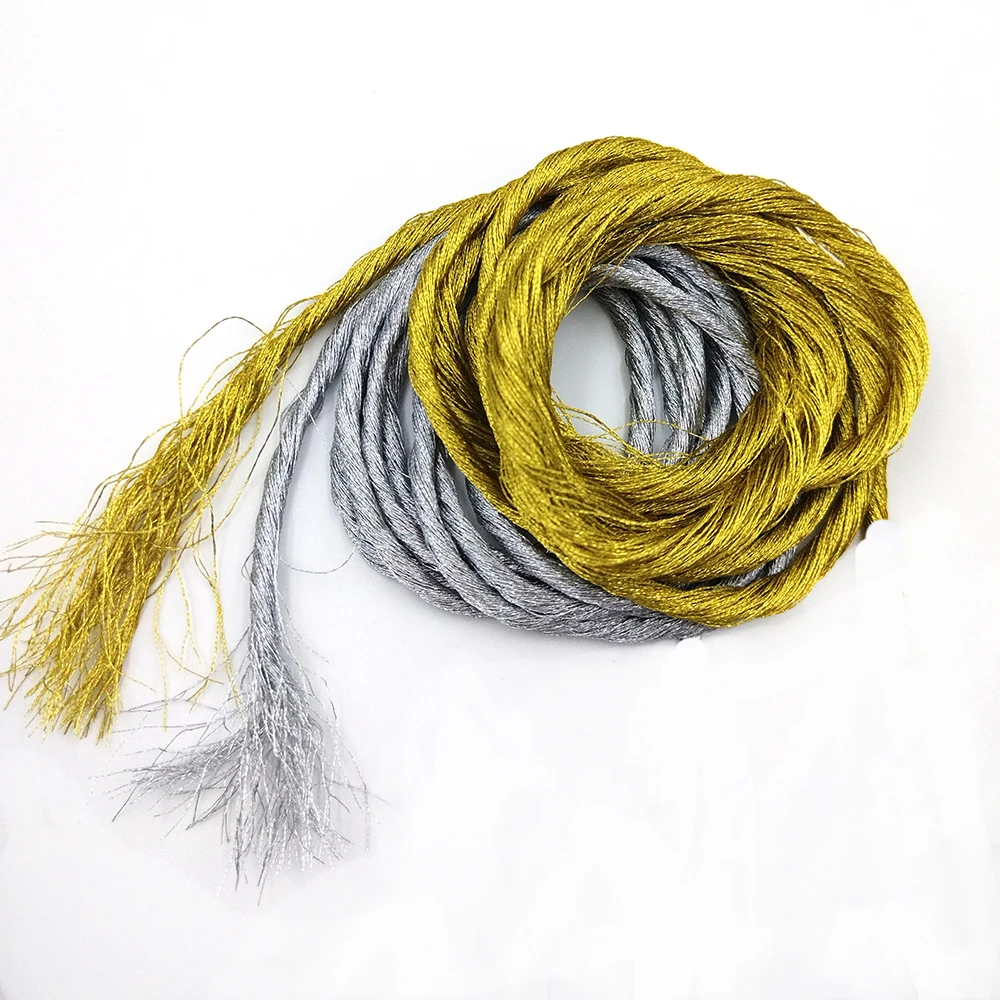 1 ROLL 70M 3MM Shiny Gold And Silver Metal Braided Rope  Dazzling Single Twist Braided Rope Jewelry Making Rope Decorative Rope