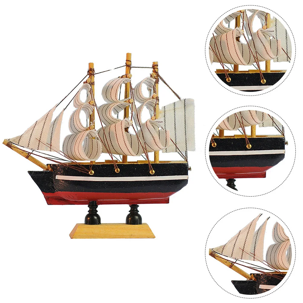 sailboat model Boat Ship Wooden Sailboat Crafts Ship Model Sailing Boat Ship Wood Crafts Party Home Room Miniature Kitation