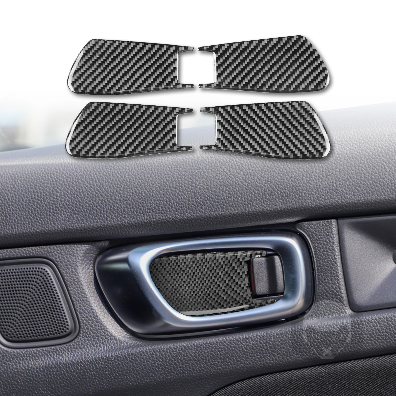 For Honda Civic 11th Gen 2022 2023 Carbon Fiber Car Inner Door Bowl Panel Decoration Stickers Auto Interior Protective Trim