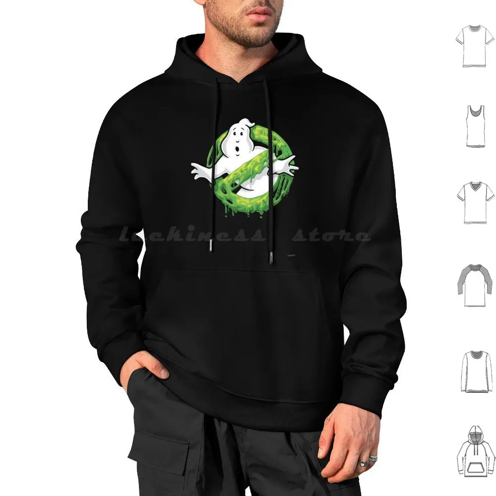 Ghost Hunters Busters Classic Slime Ghost Logo Hoodies Long Sleeve Host 80s Movie Retro Slimer Busters Comedy Film