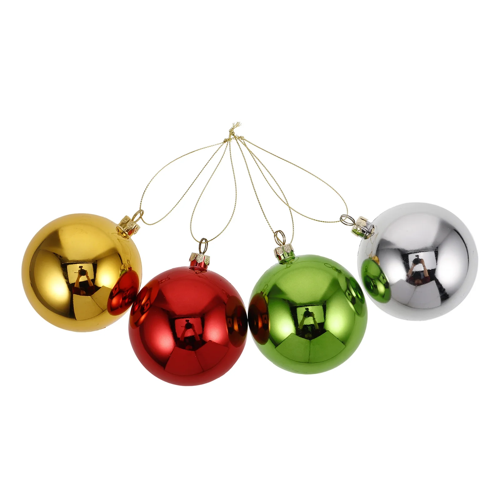 

4Pcs Sublimation Christmas Ball Ornaments Blank Hanging Photo Baubles Decorations for Christmas Tree Holiday Party Weddings