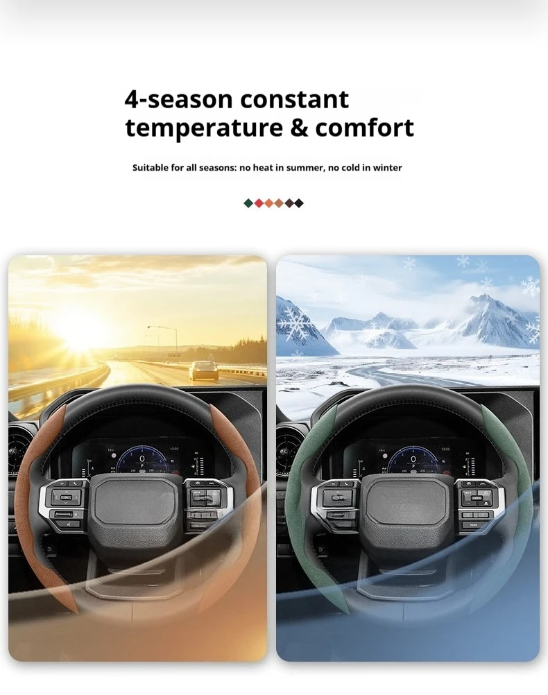 Geeignet für Subaru Anti-Rutsch-Schnallen-Lenkradbezug aus segmentiertem Wildleder, passend für Forester Sh 2009, Impreza, Legacy 2014 – Detail 7