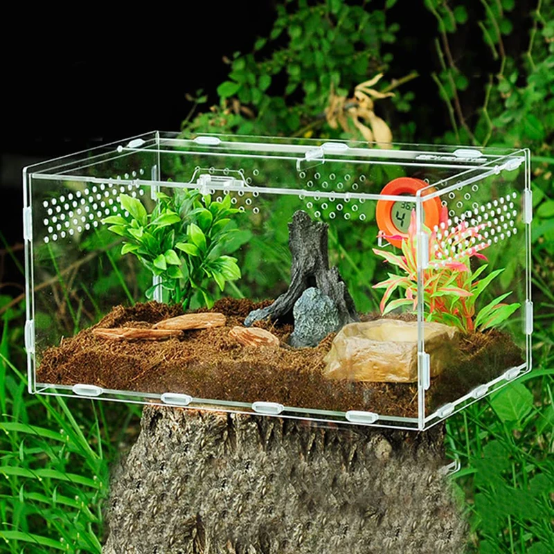 Reptile Breeding Box Acrylic Turtle Spider Lizard Acrylic Transparent Insect Breathable Acrylic Box Breeding Nest