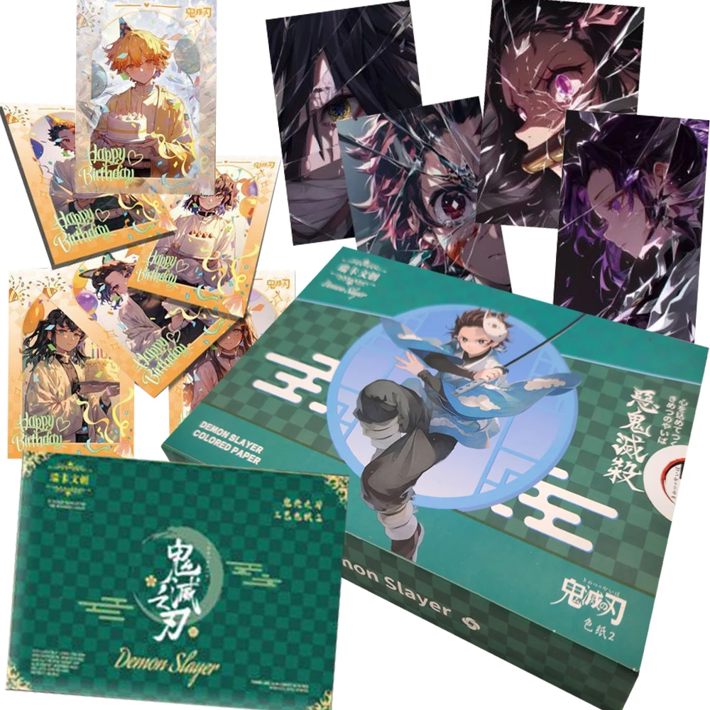 

Коллекционные карты «Убийца демонов», милые и яркие аниме-персонажи Q-версии, мультяшные цветные бумажные тематические карты для мальчиков и девочек, забавные подарки