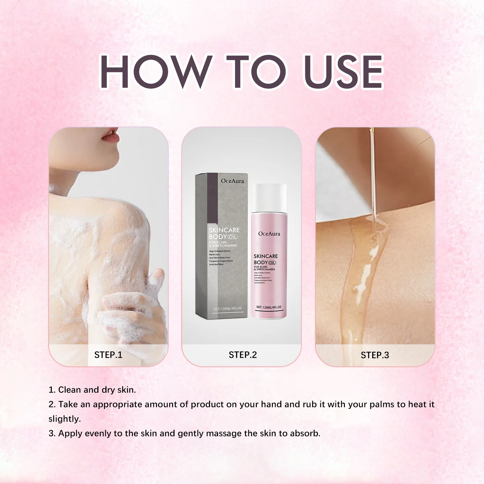 Body Moisturizing Oil Repair Stretch Marks Firming Massage Keep Smooth Increase Elasticity Prevent Pigmentation Belly Care Oil
