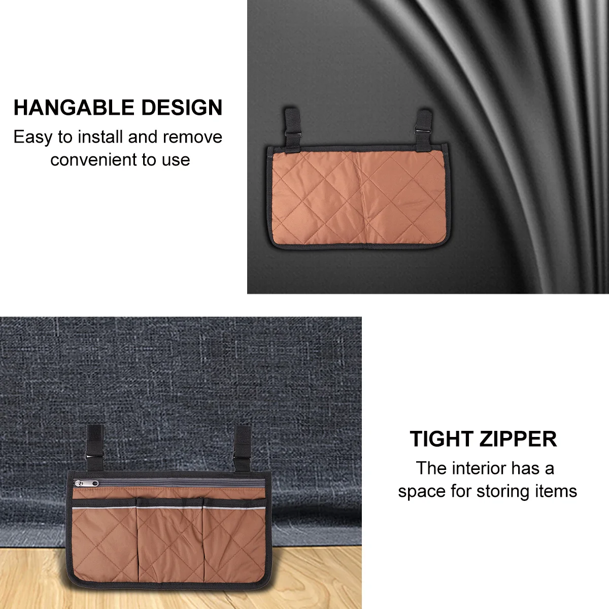 1 قطعة حقيبة تخزين للكرسي المتحرك متعددة الأقسام حقيبة جانبية متينة لمنظم العناصر الصغيرة لسكوتر التنقل #1