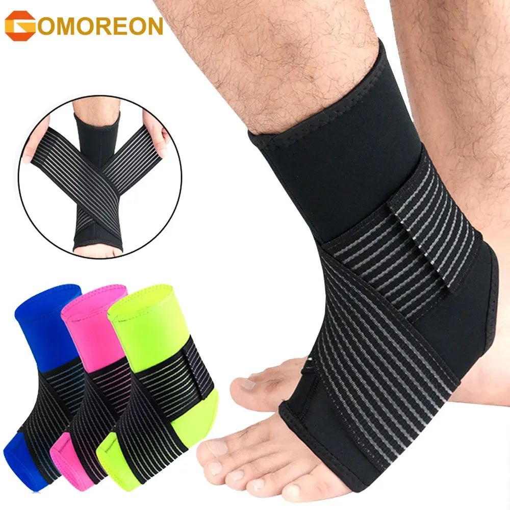 Sports Ankle Support Brace Fitness Compression Wrap Support with Adjustable Strap for Men Women Running, Basketball, Walking