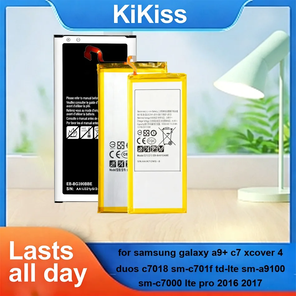 

Battery For Samsung Galaxy a9+ C7 Xcover 4 Duos C7018 SM-c701f TD-Lte SM-A9100 SM-C7000 Lte Pro 2016 EB-BA910ABE EB-BC700ABE