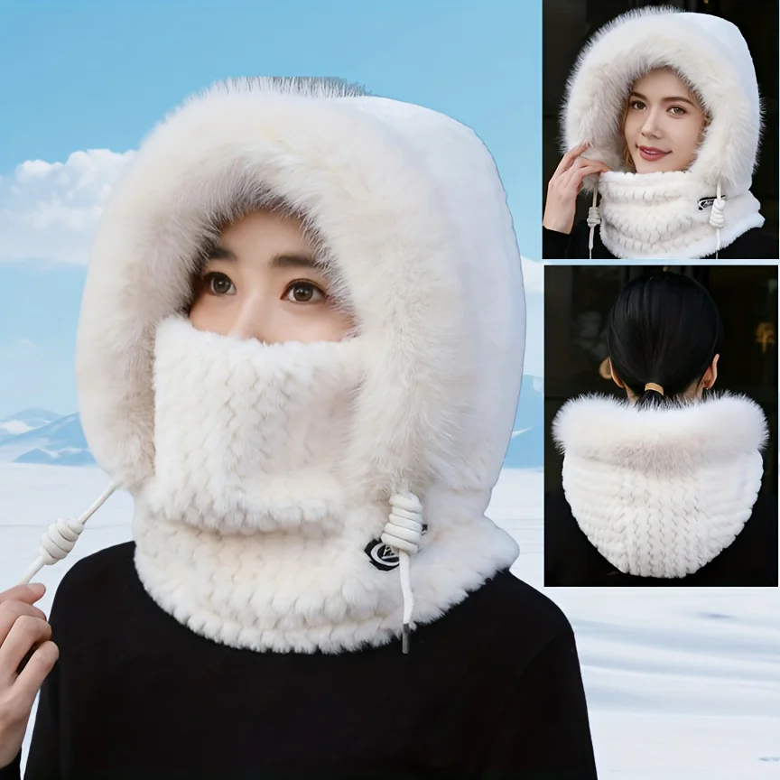 Thickened Balaclava Winter Hat 3 in 1 Face Mask Neck Warmer Men Women Thermal Outdoor