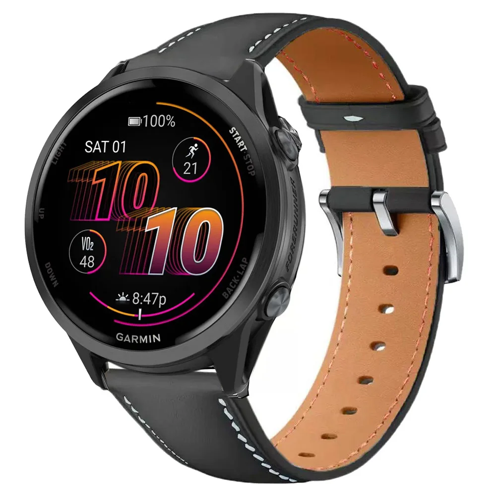 22mm Kunstlederarmband für Garmin Forerunner 570 47mm 970 965 265 255 Armband Armband Gürtel Armband für Venu 3 2 Band