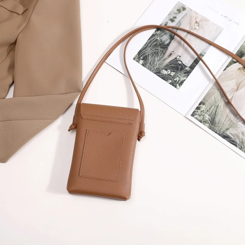 Mini Crossbody Phone Bag for Women 2026 New Trendy Vertical Small Shoulder Bag Soft Leather Multifunctional Purse view 3