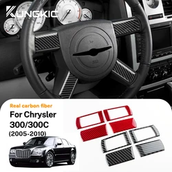 Real Soft Carbon Fiber Sticker For Chrysler 300 300C 2005 2006 2007 2008 2009 2010 Car Steering Wheel Button Interior Trim