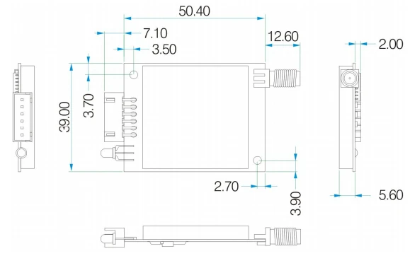 Imagem -06 - Lora Módulo de Transmissão de Dados Lora6100pro Tamanhos de Longo Alcance 8km 30dbm 433mhz com Rede de Malha de Crimpagem Uart