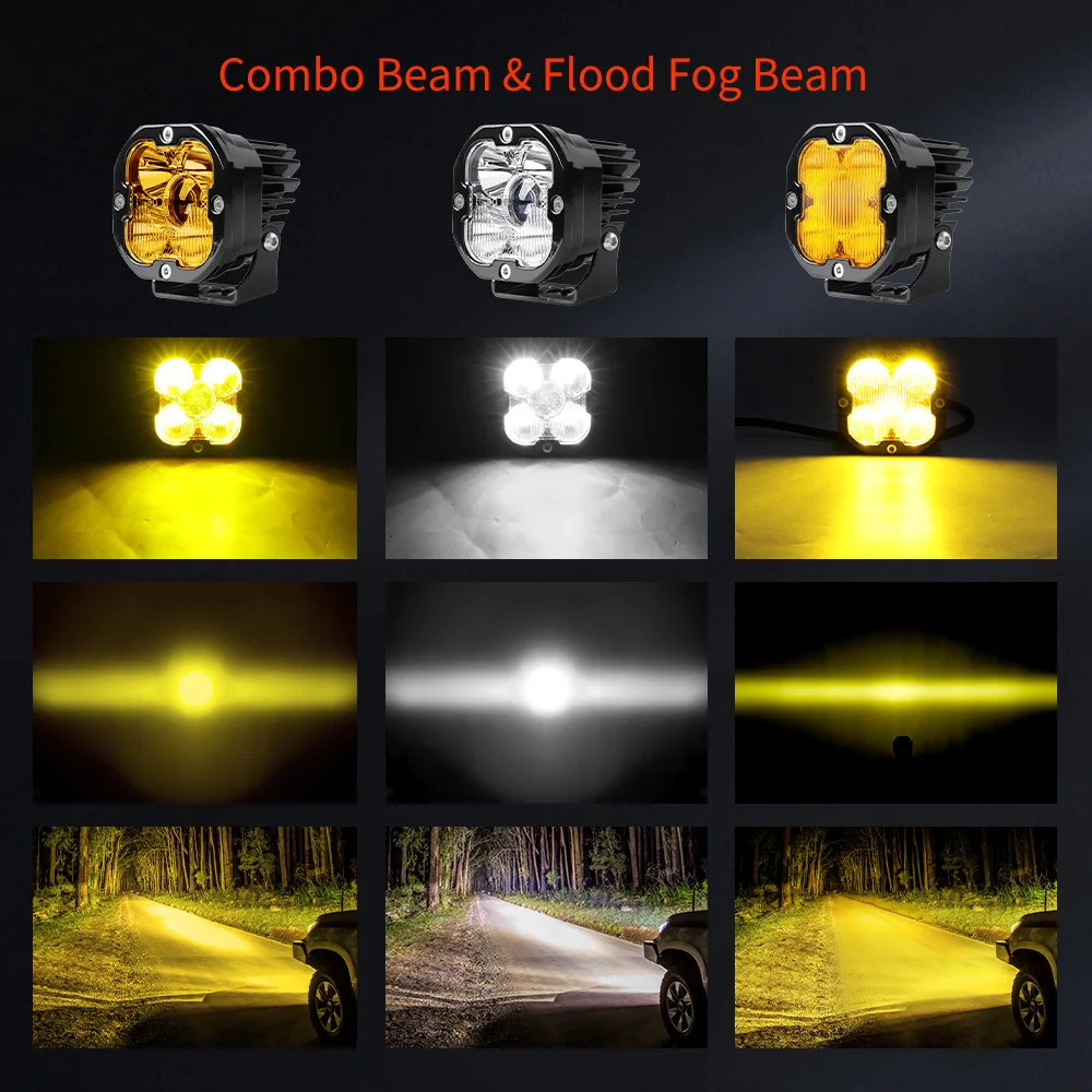 Bakkie Accessories Overland 4X4 Off Road Ditch Hood Light LED A-Pillar Hood Dual Led Lights Pods For Ford Bronco UTV ATV Trucks
