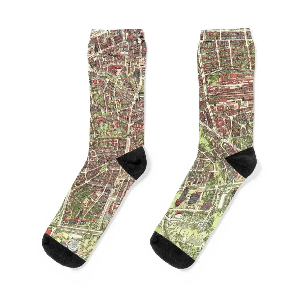 

Vintage Map of Dortmund, Germany Socks aesthetic cool funny sock Designer Man Socks Women's
