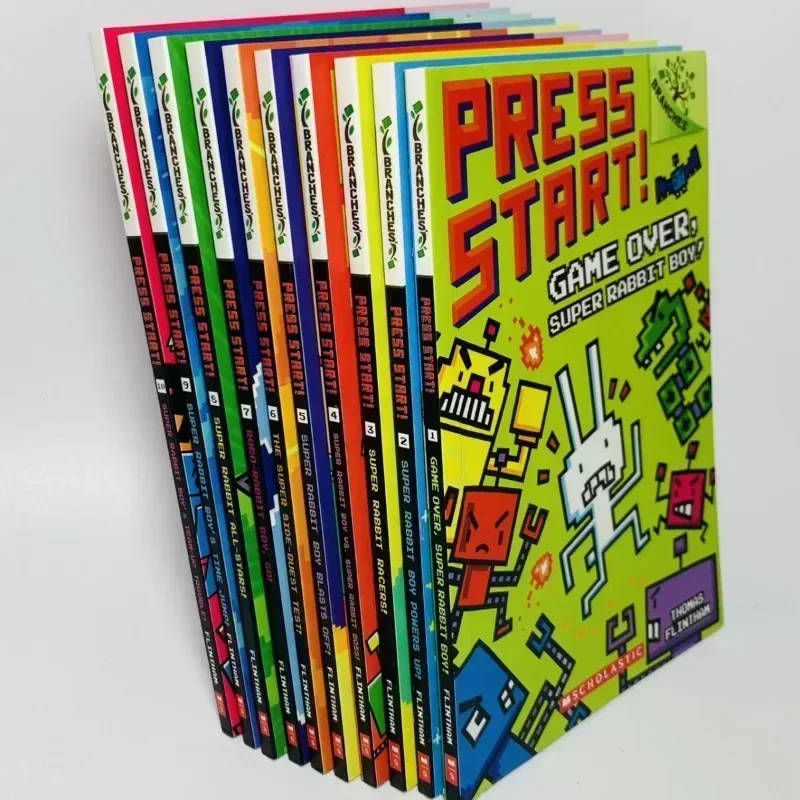 2027@@@New 14 Books/set English Press Start!Super Rabbit Boy Reading Edition Scholastic Branches Children Cartoon for Kid Books