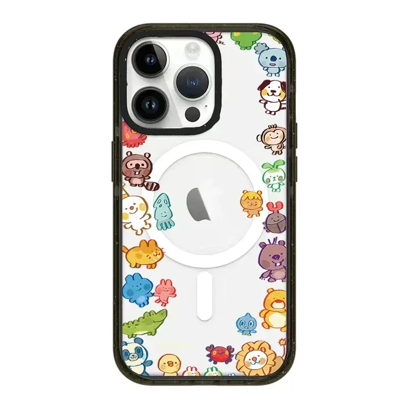 

MagSafe Acrylic Cartoon Stamp Phone Case Cover for iPhone 11 12 13 14 15 Pro Max Case for iPhone 15 ProMax