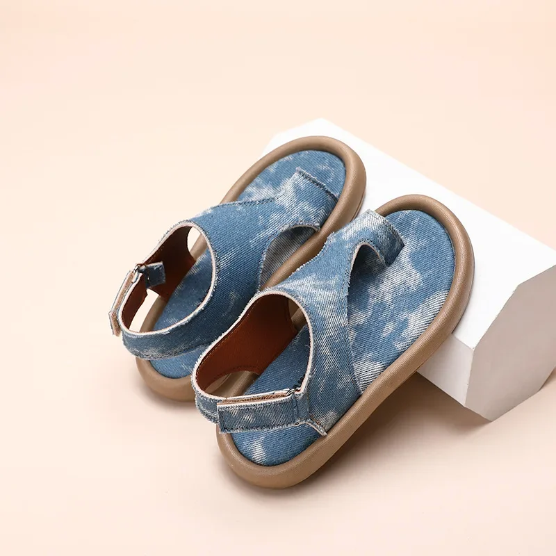 Children Denim Retro Sandals Kids Shoe for Girls Breathable Summer Beach Shoes Girls Roman Sandals Baby Girl Shoe Sandalias 2025