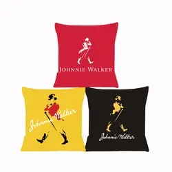 johnnie walker  Cushion Cover for Sofa Pillow Case Cover Seat Car Throw Pillowcase 45X45cm For Home Decorative SJ-621